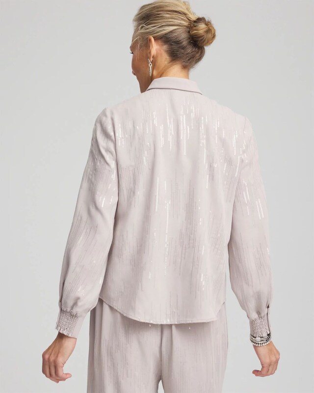 Sequined Satin Shirt - image 3
